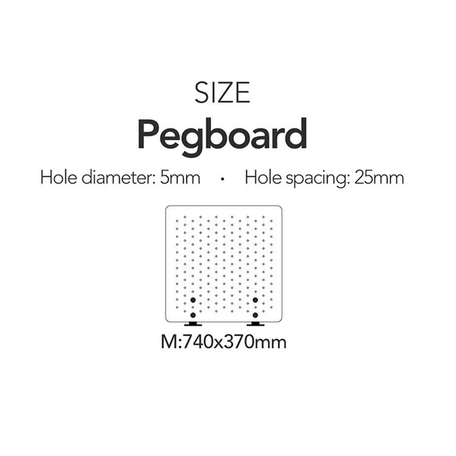 FlexiSpot DDB-M-W DIY Pegboard Desk Storage Organiser - White - Clamp & Wall Mountable - 740x370mm - Fits For Standing Desk, Comes with accessories shelfs kits