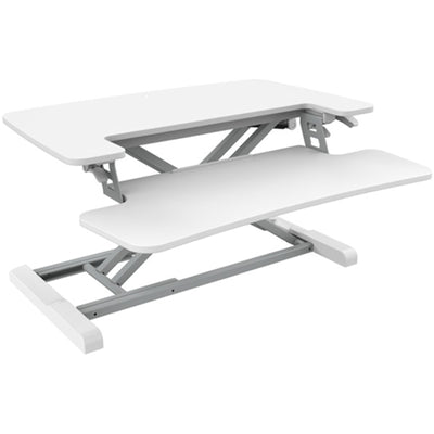 FlexiSpot Eco Ergonomic Deskalator Workstation - White - Work Surface 880x415mm Removable Keyboard Tray Size 880x308mm - Height Adjustable 120-500mm -Stroke 380mm - Load Capacity 15kg