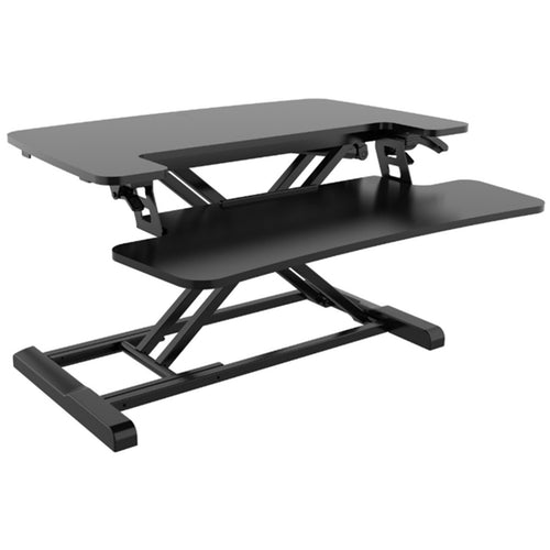 FlexiSpot Eco Ergonomic Deskalator Workstation - Black - Work Surface 720x415mm - Removable Keyboard Tray Size 720x308mm - Height Adjustable 120-500mm - Stroke 380mm - Load Capacity 15kg - 5 Years Warranty
