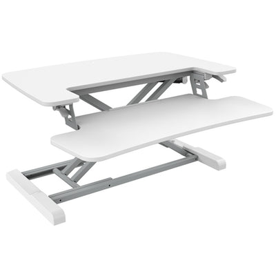 FlexiSpot Eco Ergonomic Deskalator Workstation, - White Work Surface 720x415mm, Removable Keyboard Tray Size 720x308mm, Height Adjustable 120-500mm, Stroke 380mm, Load Capacity 15kg, White / 5 Years Warranty