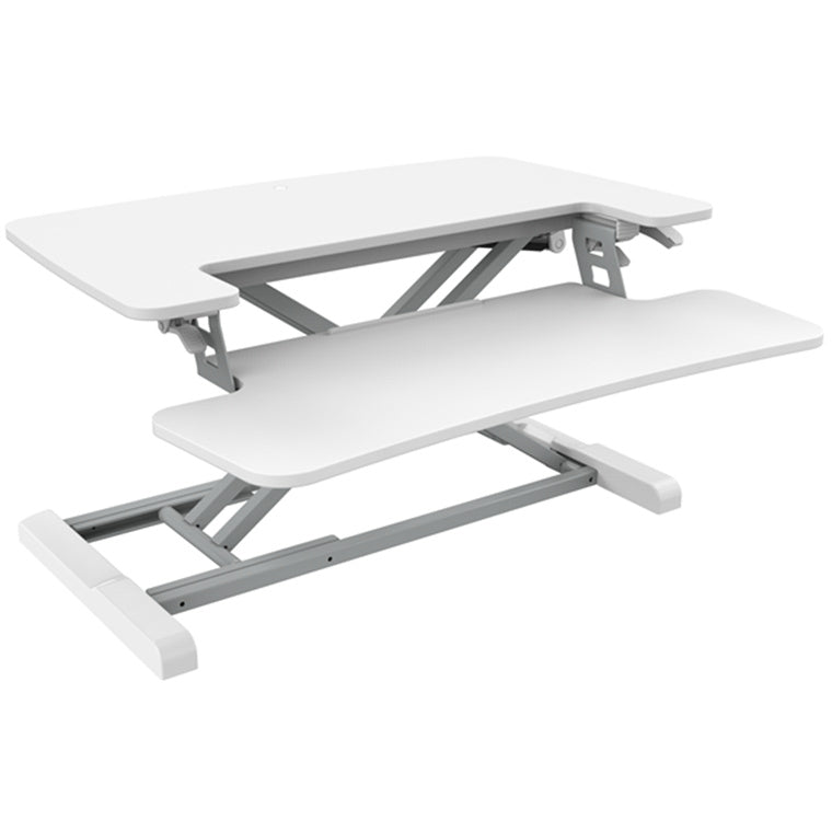 FlexiSpot Eco Ergonomic Deskalator Workstation, - White Work Surface 720x415mm, Removable Keyboard Tray Size 720x308mm, Height Adjustable 120-500mm, Stroke 380mm, Load Capacity 15kg, White / 5 Years Warranty