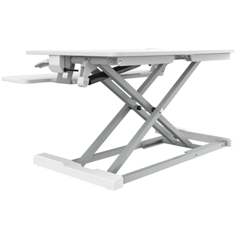 FlexiSpot Eco Ergonomic Deskalator Workstation, - White Work Surface 720x415mm, Removable Keyboard Tray Size 720x308mm, Height Adjustable 120-500mm, Stroke 380mm, Load Capacity 15kg, White / 5 Years Warranty