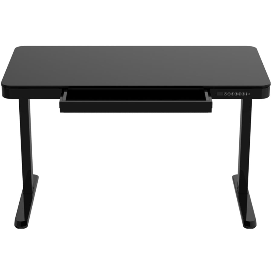 FlexiSpot Home & Office Black Tabletop Size 1200x600x12mm, With 1 USB-A + 1 USB-C Charging Port, Pull-out Drawer, With Anti Collision System - Height Range 720-1220mm - Max Load 45kg - 3 Years Warranty