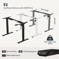 FlexiSpot E2 Essential Standing Desk - 1200x600x25mm - Honey Oak Colour Desktop/White Frame - Single Motor - Height Adjustable Range 710-1210mm - Weight Capacity 70kg, Speed 25mm/s - UP/Down Controler With USB Port — image 4