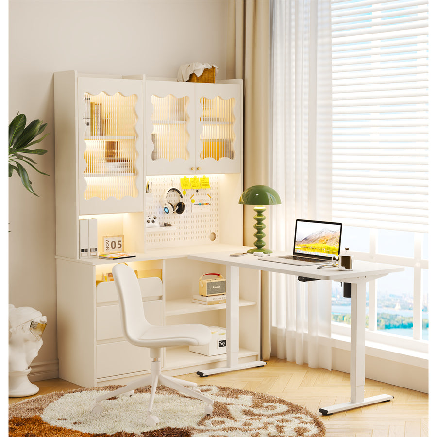 FlexiSpot E2 Essential Standing Desk - 1200x600x25mm - White Desktop/White Frame - Single Motor - Height Adjustable Range 710-1210mm - Weight Capacity 70kg, Speed 25mm/s - UP/Down Controler With USB Port