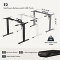 FlexiSpot E2 Essential Standing Desk - 1400x700x25mm - Honey Oak Colour Desktop/White Frame - Single Motor - Height Adjustable Range 710-1210mm - Weight Capacity 70kg, Speed 25mm/s - UP/Down Controler With USB Port — image 4