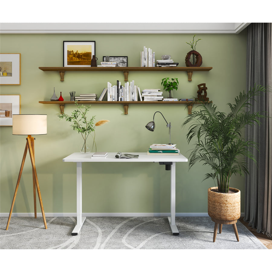 FlexiSpot E2 Pro Essential Standing Desk - 1200x600x25mm - White Desktop/White Frame - Single Motor - Height Adjustable Range 710-1210mm - Weight Capacity 70kg, Speed 25mm/s - 4 Presets Buttons Keypad with USB Ports (1x USB-A, 1x USB-C)