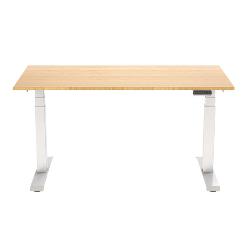 FlexiSpot E7 Premium Ergonomic Office Standing Desk WFH - 1400x800x25mm - Dual Motors - 3 Stage Height Range 580-1230mm - Programmable Height Memory Control - Anti-Collision Function - Weight Capacity 125kg - Honey Oak Color Table Top