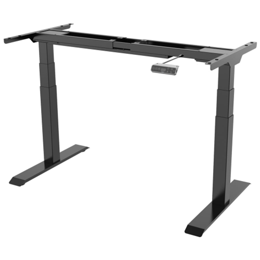 FlexiSpot E7 Premium Ergonomic Office Standing Desk WFH - 1400x700mm - Dual Motors - 3 Stage Height Range 580-1230mm - Programmable Height Memory Control - Anti-Collision Function - Weight Capacity 125kg - Black Table Top Black Base Frame