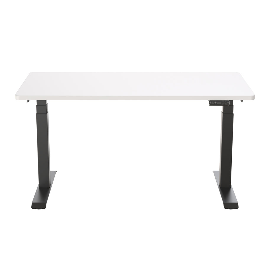 FlexiSpot E7 Premium Ergonomic Office Standing Desk WFH - 1400x700mm - Dual Motors - 3 Stage Height Range 580-1230mm - Programmable Height Memory Control - Anti-Collision Function - Weight Capacity 125kg - WhiteTable Top With Black Base Fra