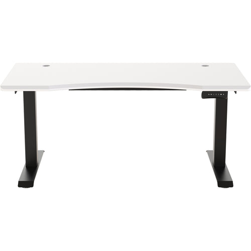 FlexiSpot E7 Premium Ergonomic Office Standing Desk WFH - 1400x700x25mm - White Curve MDF Tabletop - Dual Motors - 3 Stage Height Range 580-1230mm - Programmable Height Memory Control - Weight Capacity 125kg