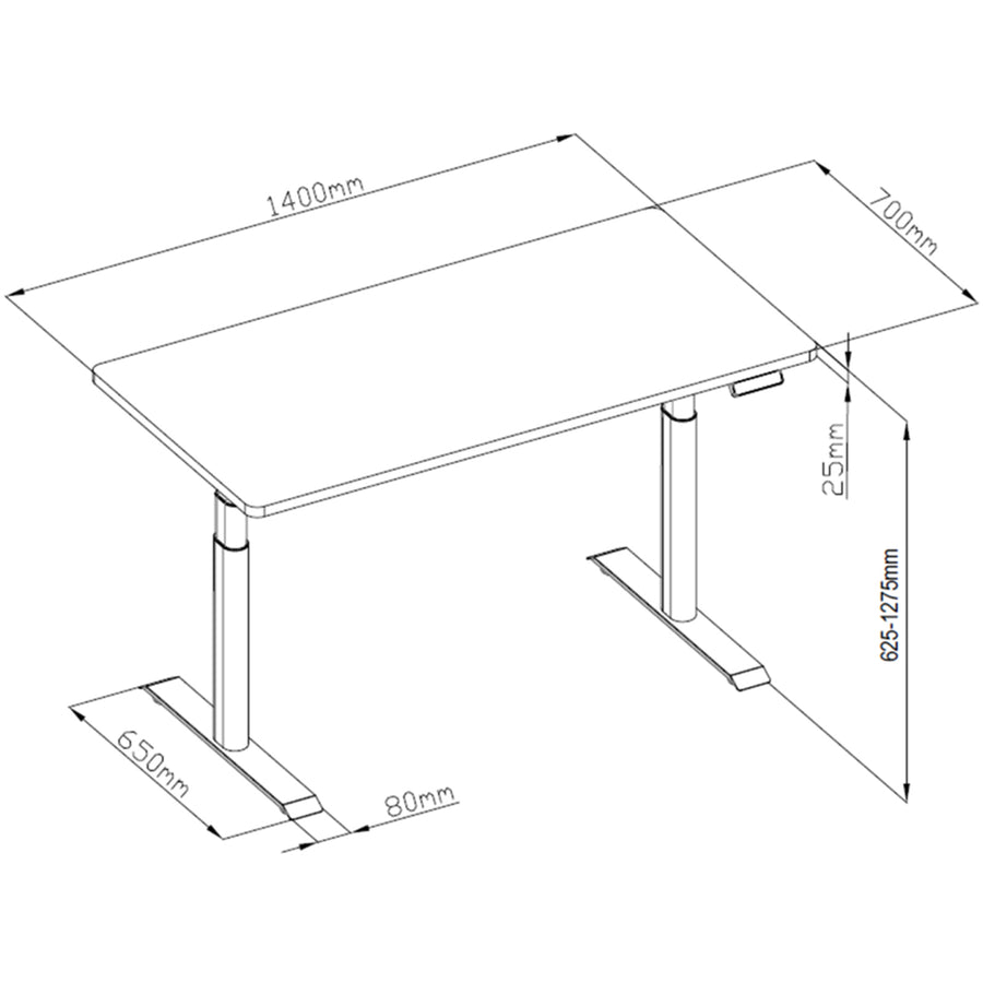 FlexiSpot E8 Premium Height Adjustable WFO & WFH Standing Desk - 1400x700mm - White Chipboard Desktop - White Oval Column Frame - Dual Motors 3-Stages - Height Range 600-1250mm - Weight Capacity 125kg, Speed 38mm/s, 3 programmable presets