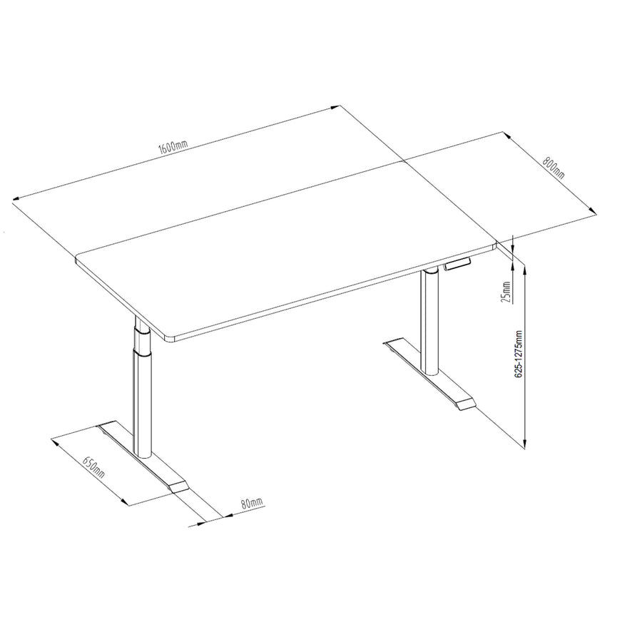 FlexiSpot E8 Premium Height Adjustable WFO & WFH Standing Desk - 1600x800mm - White Chipboard Desktop - White Oval Column Frame - Dual Motors 3-Stages - Height Range 600-1250mm - Weight Capacity 125kg, Speed 38mm/s, 3 programmable presets