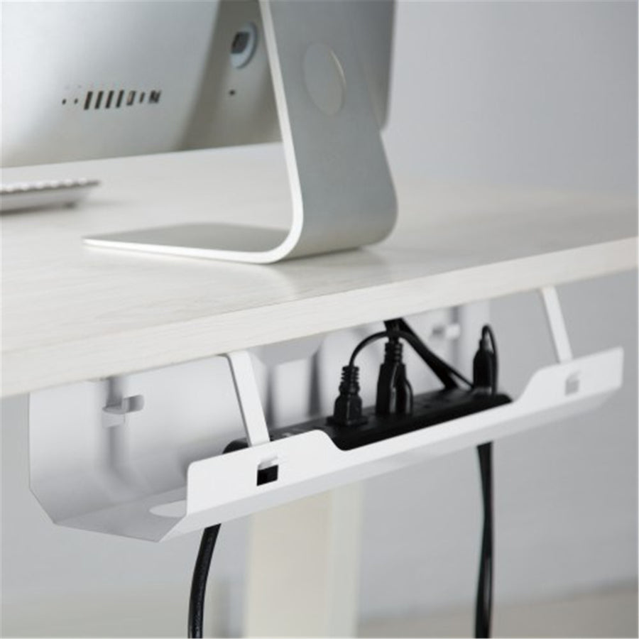 KONIC Under Desk Cable Management Tray - White - Dimensions 600x135x108mm, Fits For Flexispot & Loctek Standing Desk
