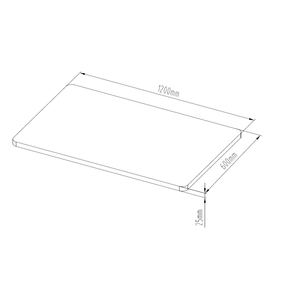 Loctek Table Top Part - Desktop Only - Size 1200x600x25mm - White