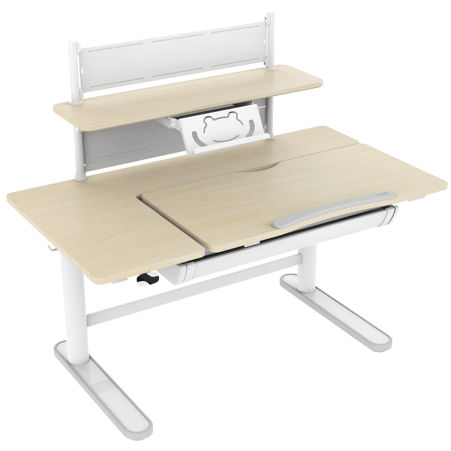 Loctek Ergonomic Study Height Adjustable Desk - 1120x600mm Tabletop - Book Shelf Holder - Storage Drawer - Bag Hook - Tilt Adjustment - Height Range 550-890mm - Loading 40kg - Lifting Speed 15mm/s