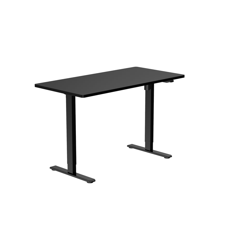 Loctek Ergonomic Eco Office Standing Desk - 1200x600x25mm - Single Motor - Weight Capacity 70KG - 2 Stage Height Adjustable 710-1210mm - Speed 25mm/s - Sound <50dB - Black Table Top with Black Base Frame - 2 Years Warranty