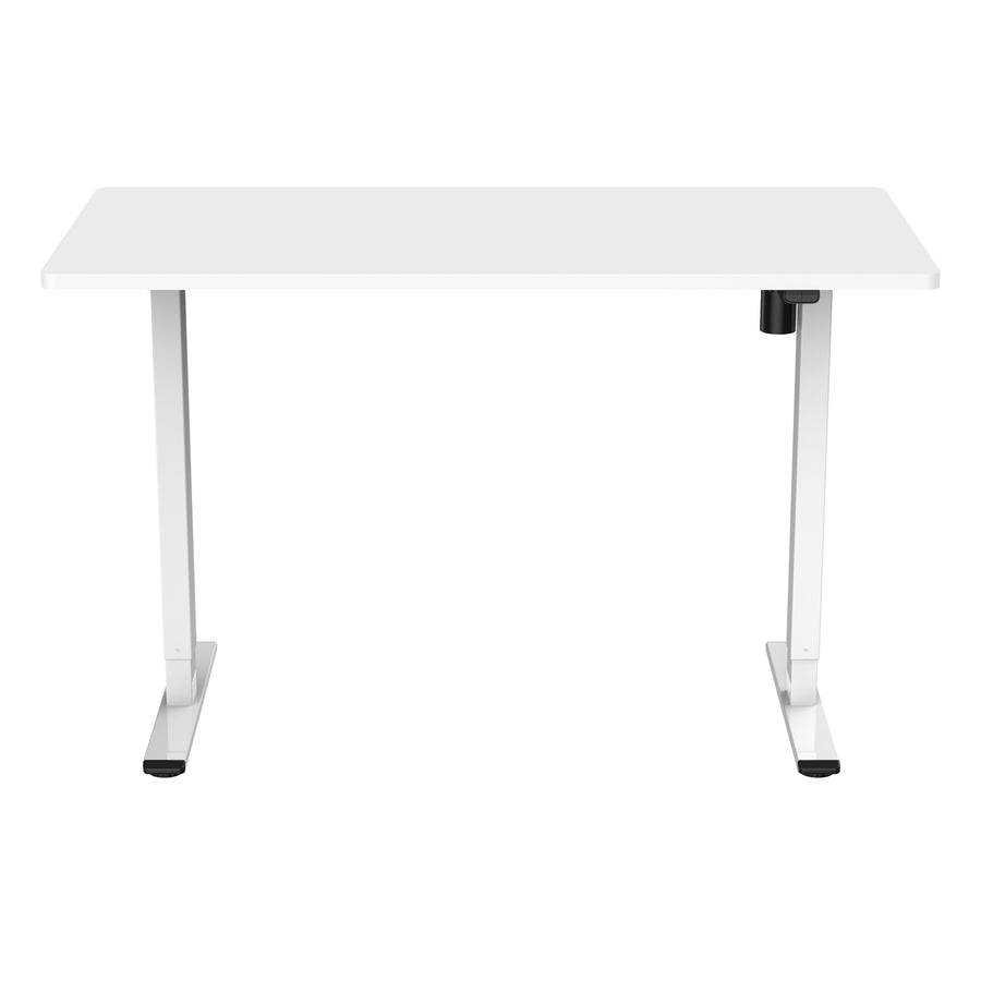 Loctek Ergonomic Eco Office Standing Desk - 1400x700x25mm - Single Motor - Weight Capacity 70KG - 2 Stage Height Adjustable 710-1210mm - Speed 25mm/s - Sound <50dB - White Table Top with White Base Frame - 2 Years Warranty