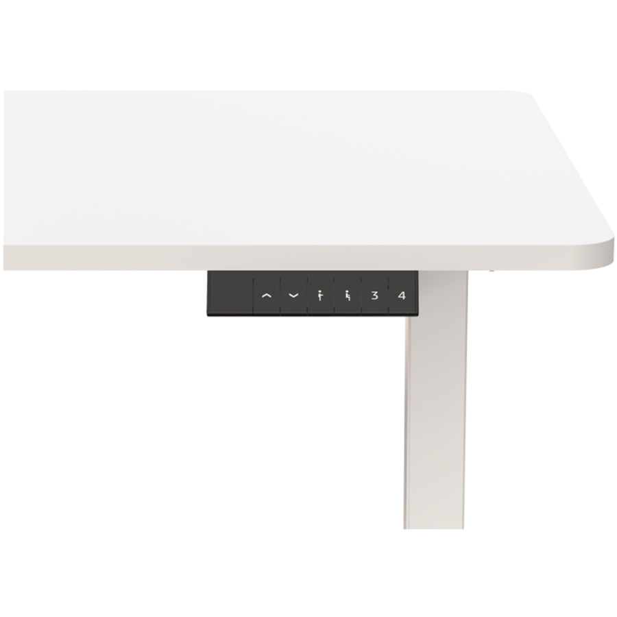 Loctek Ergonomic Basic Standing Desk - Single Motor - 1400x600x16mm Spliced Tabletop - White - Weight Capacity 70KG - Memory Control Panel - 2 Stage Height Adjustable 735-1180mm - Speed 15mm/s - Sound <50dB