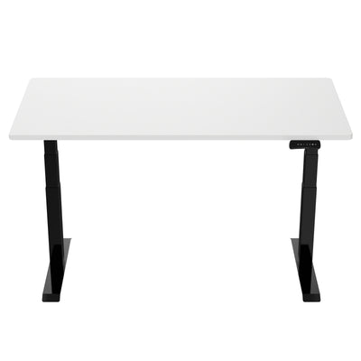 Loctek Ergonomic Premium Office Standing Desk - 1400x700x25mm - Dual Motor - 3 Stage Height Range 580-1230mm - Programmable Height Memory Control - Anti-Collision Function - Weight Capacity 125kg - White Table Top With Black Base Frame