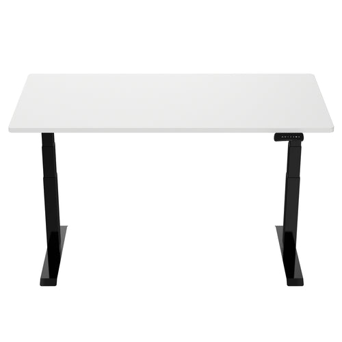 Loctek Ergonomic Premium Office Standing Desk - 1800x800x25mm - Dual Motors - 3 Stage Height Range 580-1230mm - Programmable Height Memory Control - Anti-Collision Function - Weight Capacity 125kg - White Table Top With Black Base Frame