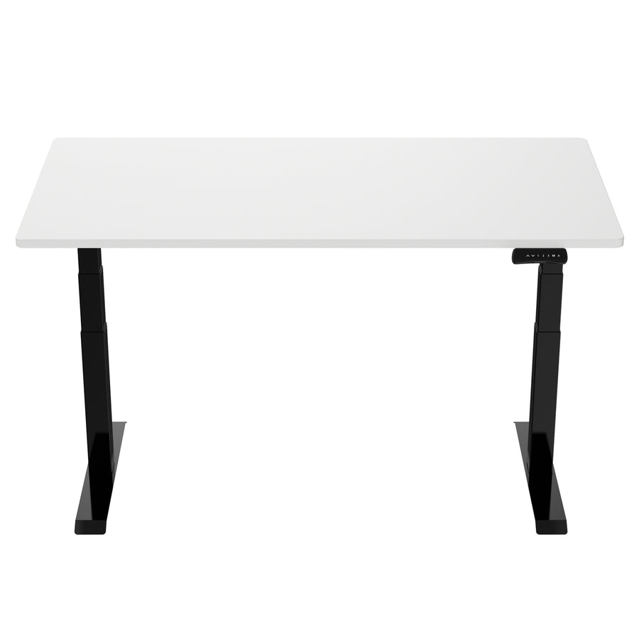 Loctek Ergonomic Premium Office Standing Desk - 1800x800x25mm - Dual Motors - 3 Stage Height Range 580-1230mm - Programmable Height Memory Control - Anti-Collision Function - Weight Capacity 125kg - White Table Top With Black Base Frame