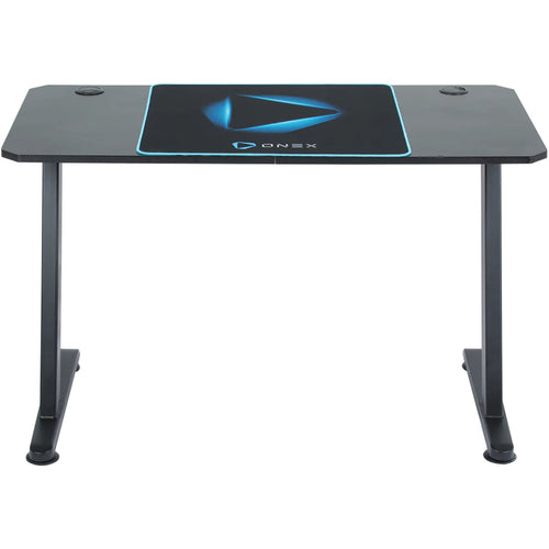 ONEX GD1300Z Ver.2 Z Shaped Gaming Desk 1200x600x750mm - Carbon Fibre Melamine Finish Desktop - Half-Coverage Anti-Slip Desk Mat