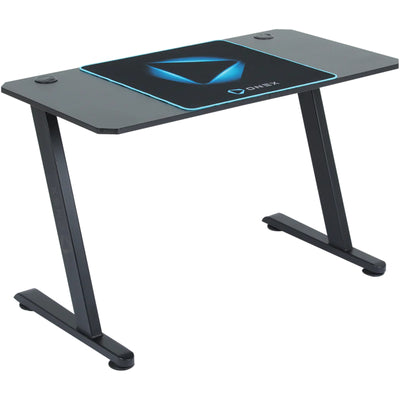 ONEX GD1300Z Ver.2 Z Shaped Gaming Desk 1200x600x750mm - Carbon Fibre Melamine Finish Desktop - Half-Coverage Anti-Slip Desk Mat