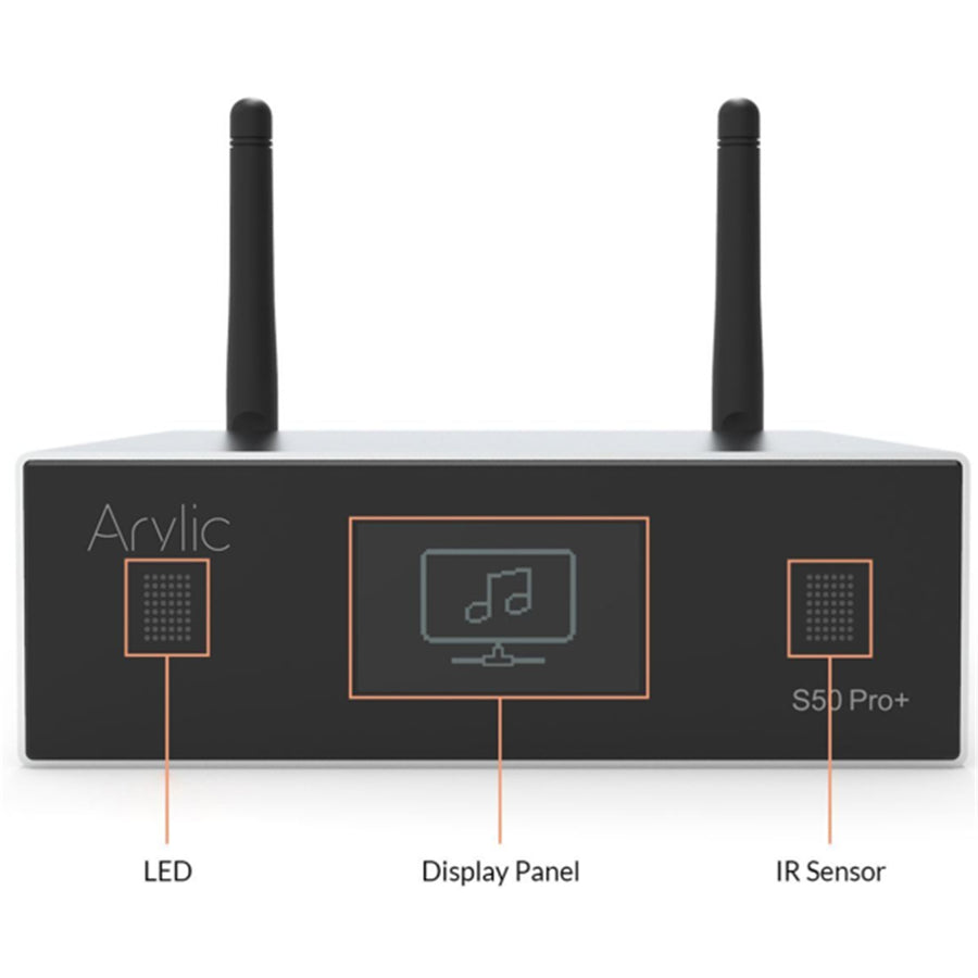 ARYLIC S50PROPLUS - Compact Streamer Supports WiFi & Bluetooth 5.0 AirPlay DLNA UPnP Spotify & Qplay