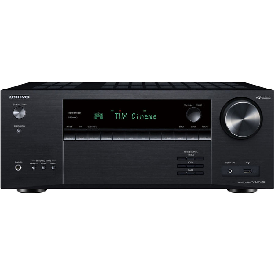 ONKYO TXNR6100B - 7.2 Channel Home Theatre Network AV Receiver Amp. 210 Watts per Channel.1x Phono