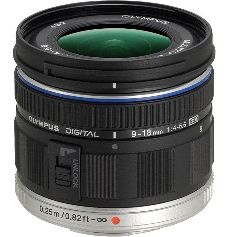 OM SYSTEM Olympus 9-18mm f4.0-5.6 Standard Zoom Micro Four Thirds Lens Black