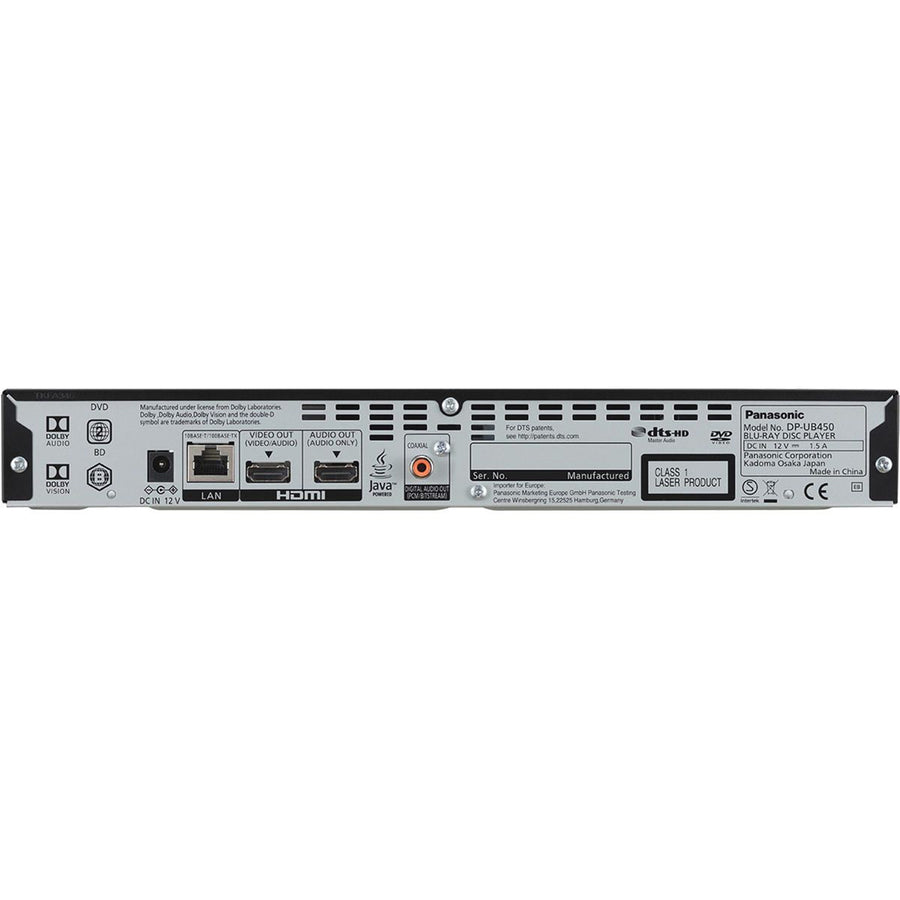 Panasonic DP-UB450GN-K 4K Ultra HD Blu-Ray Player with Dolby Vision & Multi HDR Support