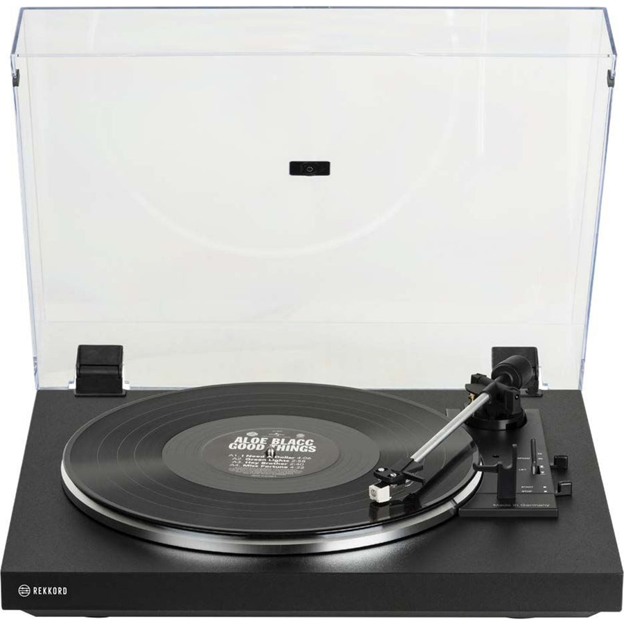 REKKORD F100P - Turntable Black AT3600L Cartridge w/ 33 & 45 RPM Automatic Entry Level Turntabl