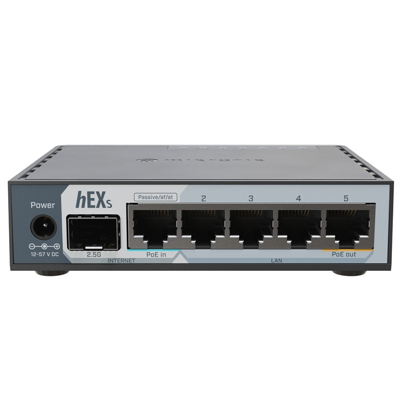 MikroTik E60iUGS - hEX S 5 Port Gigabit Ethernet Router with a 2.5 Gbps SFP Port - E60iUGS
