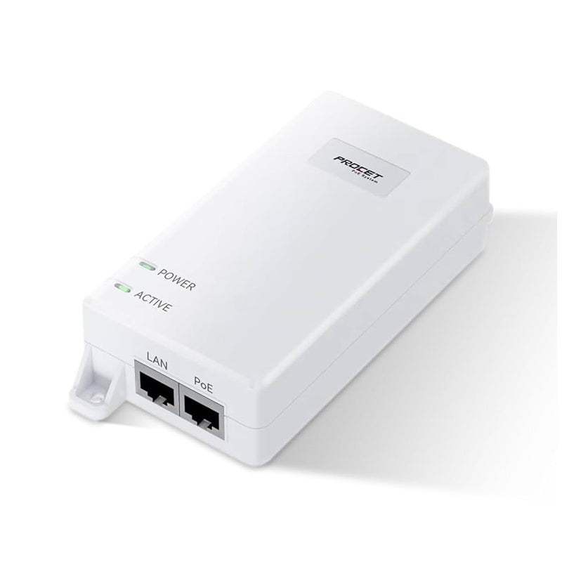 Procet PoE Systems EN60GB-10 - Procet 55V DC 60 Watt 10 Gigabit 802.3bt White PoE Injector