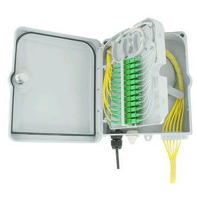 DYNAMIX FWEIP12 - Abschließbare Glasfaser-Abschlussbox für Innen/Außen, 12 Positionen, 12 Spleiße SC Simplex/LC Duplex