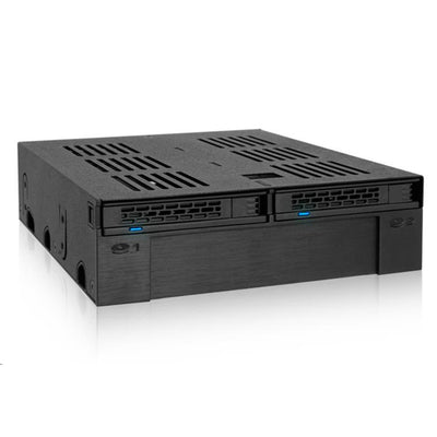 ICY Dock MB322SP-B ExpressCage MB322SP-B2 x 2.5 SATA/SAS HDD/SSD to 5.25 Mobile Rack w/ 3.5HDD/Device Slot