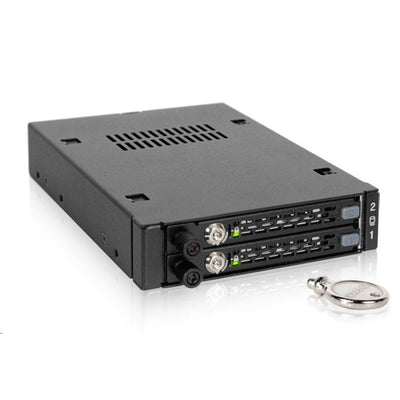 ICY Dock Industrial MB492SKL-B Full Metal 2.5" SATA/SAS HDD & SSD Dual Bay Mobile Rack