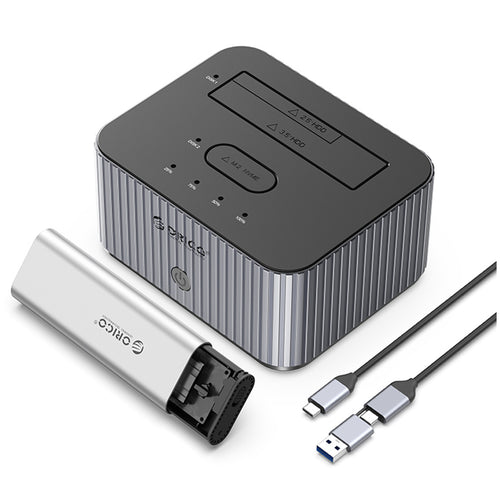Orico 2-Bay Hard Drive Docking Station for M.2 NVMe SSD & 2.5-inch SSD/HDD & 3.5-2-Bay Hard Drive