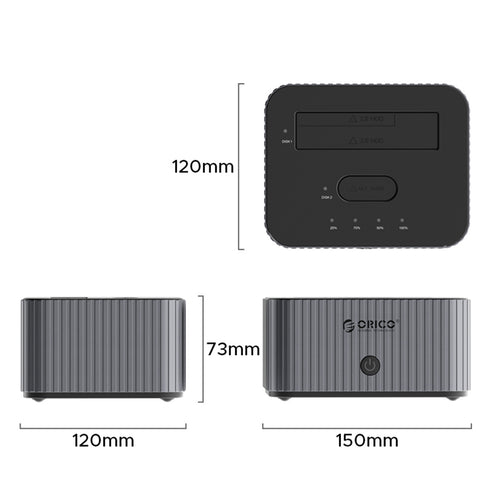 Orico 2-Bay Hard Drive Docking Station for M.2 NVMe SSD & 2.5-inch SSD/HDD & 3.5-2-Bay Hard Drive