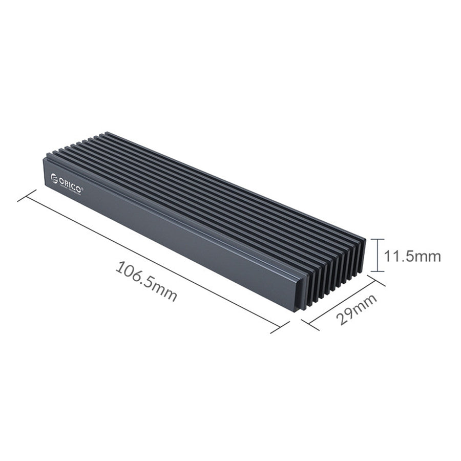Orico  M.2 NVMe SSD USB-C 3.1 Gen2 10 Gbps Enclosure - Grey Aluminium Alloy Case