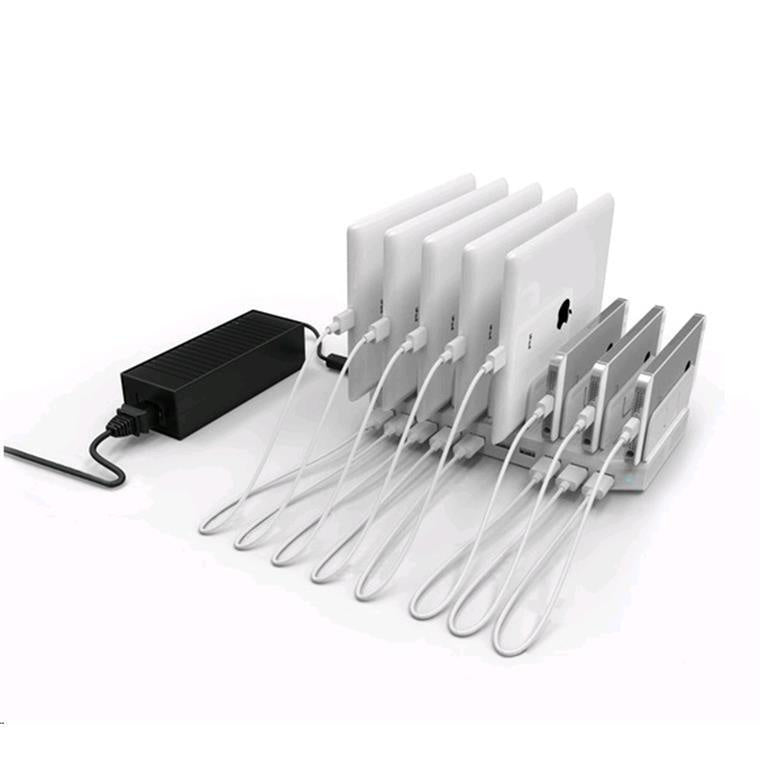 Unitek Y-2172 10-Port USB Smart Charging Station - (With Bracket Stand) 96W Rapid charging BC1.2