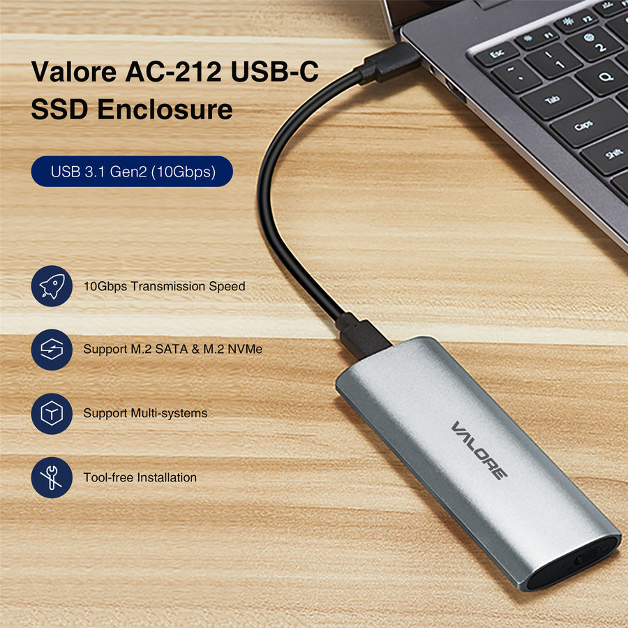 Valore  AC-212 (10Gbps) USB 3.1 NVMe SSD Enclosure