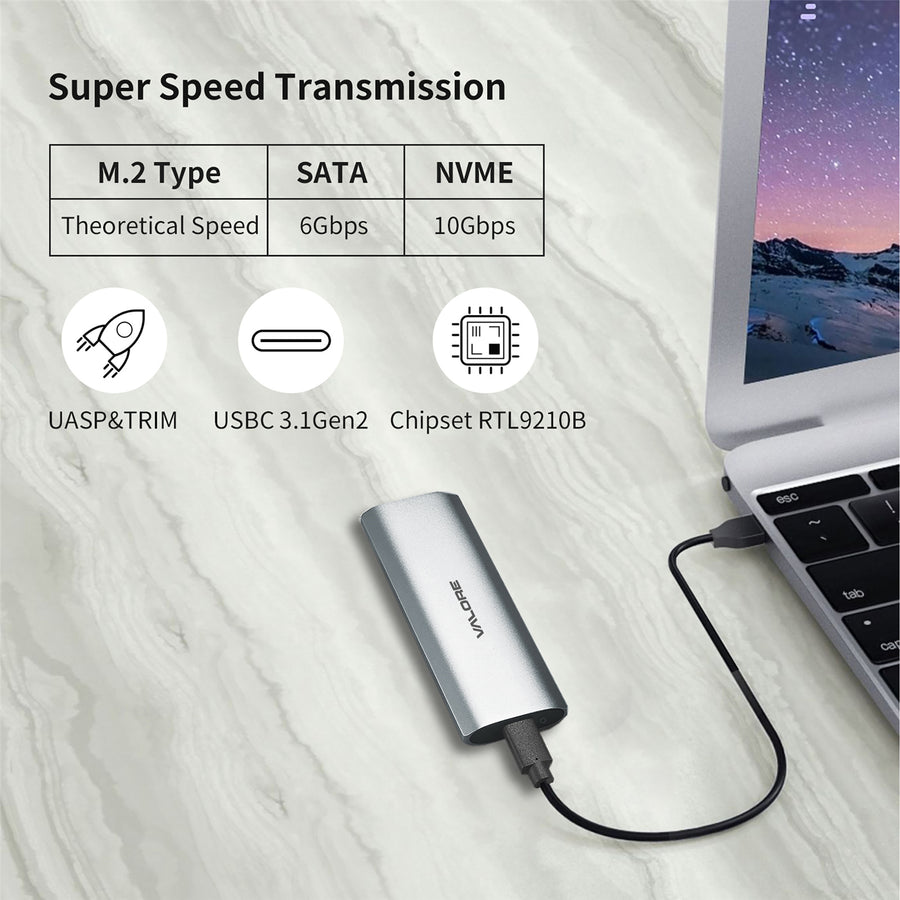 Valore  AC-212 (10Gbps) USB 3.1 NVMe SSD Enclosure