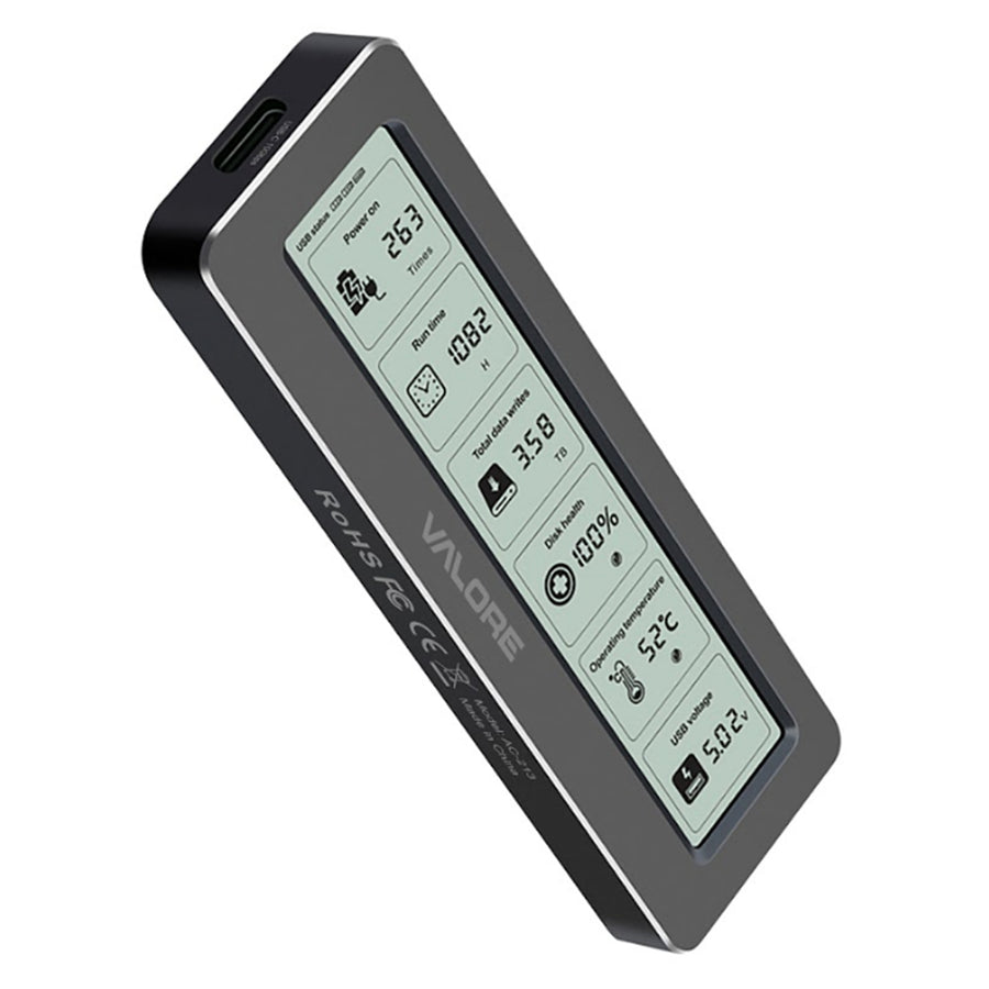 Valore   (10Gbps) USB 3.2 NVMe SSD Enclosure with LCD Screen