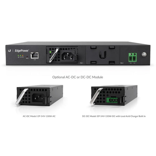 Ubiquiti EP-54V-150W - EdgePower, 54V, 150W DC Power Supply for Powering EdgePoint Units, Supports AC/DC and DC/DC PSU Modules