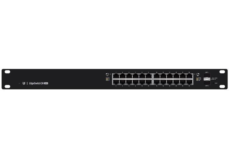 ES-24-250W - Ubiquiti EdgeSwitch Gigabit 24 port 250W Managed Dual POE+ IEEE 802.3at/af and 24V Passive PoE Switch with 2 SFP Ports