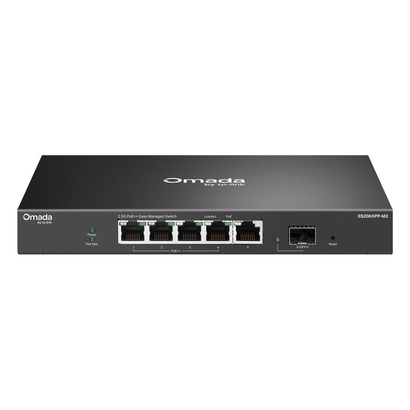 Omada ES206XPP-M2 - ES206XPP-M2 5-Port 2.5GBASE-T and 1-Port 10GE SFP+ Easy Managed Switch with 4-Port PoE++