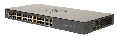 EX1028 - Cambium Networks EX1028 - Cambium cnMatrix EX1028, Intelligent Ethernet Switch, 24 1G and 4 1 Gbps SFP fiber ports. Enterprise-grade L2 functionality, includes lifetime cloud or on-premises management. 5-year warranty