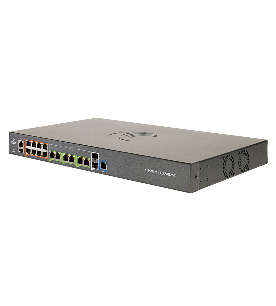 Cambium Networks EX2016M-P - Cambium cnMatrix EX2016M-P, Intelligent Ethernet PoE Switch, with 8x1G, 6x2.5G Ethernet and 2xSFP+ Fiber Ports